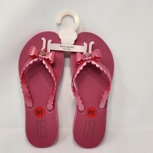 Kate Spade Denise Pink Jelly Bow Flip Flops Women Size 10 Scallop Straps Casual